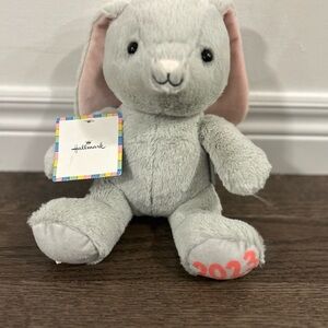 Hallmark Soft Gray Bunny with Pink Ears
